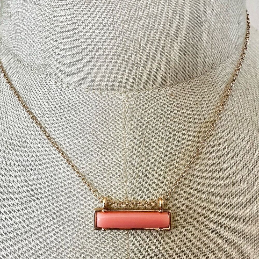 Gen 3 Jewels gold rose colored bar necklace